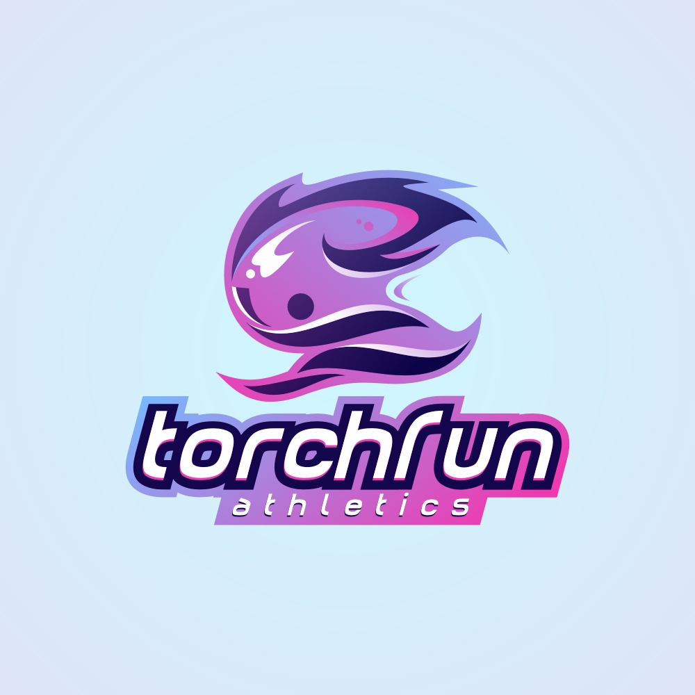 Sport equipment shop logo, Athletic logo, Torch logo
