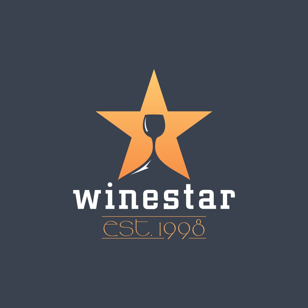 Wine shop logo design, Star logo