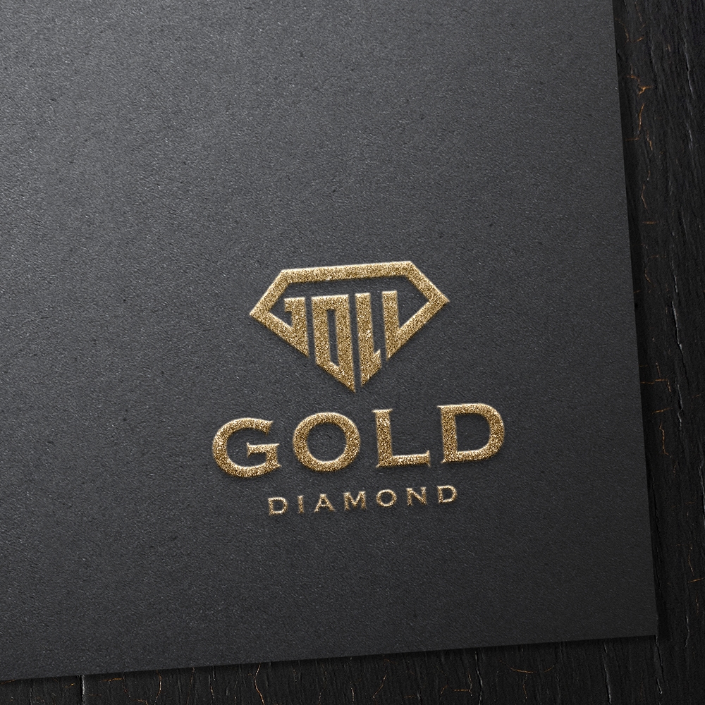 Gold diamond logo design, Jewelry logo