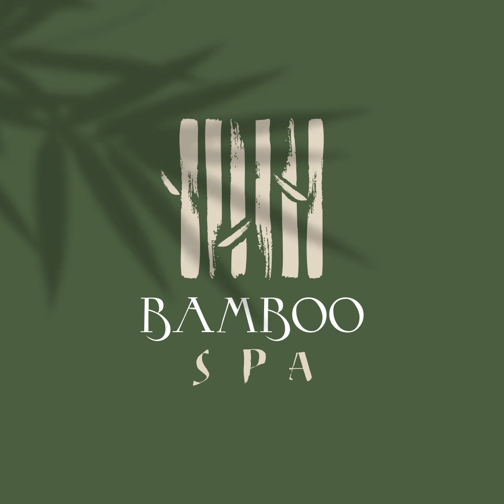 Fitness center & spa logo, Bamboo logo design.