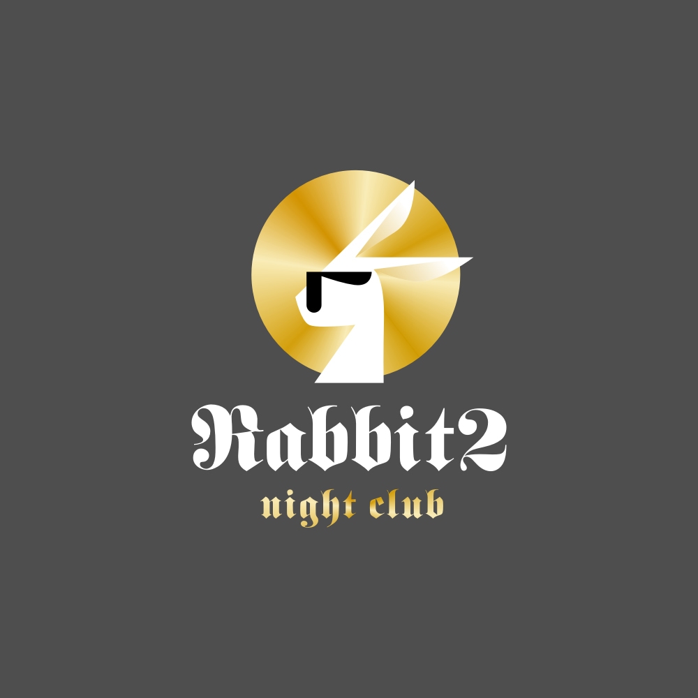 Night club and music bar logo design, rabbit logo design with luxury style.