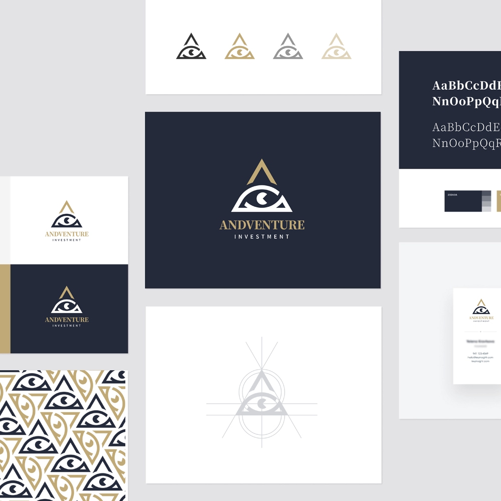 Investment consulting logo design, The Eye of Providence logo design, Pyramid logo design.