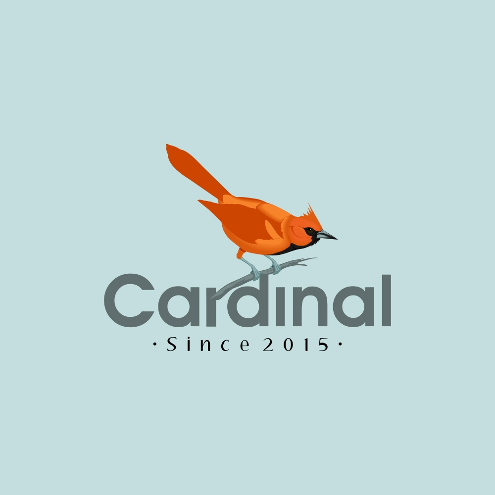 Photographer logo design, Cardinal bird logo design.
