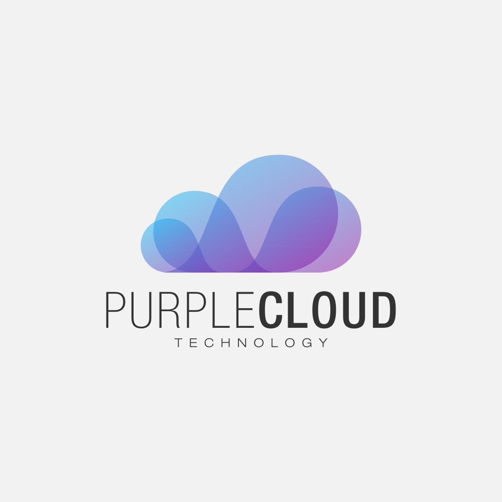 Purple cloud logo design, High-tech logo.