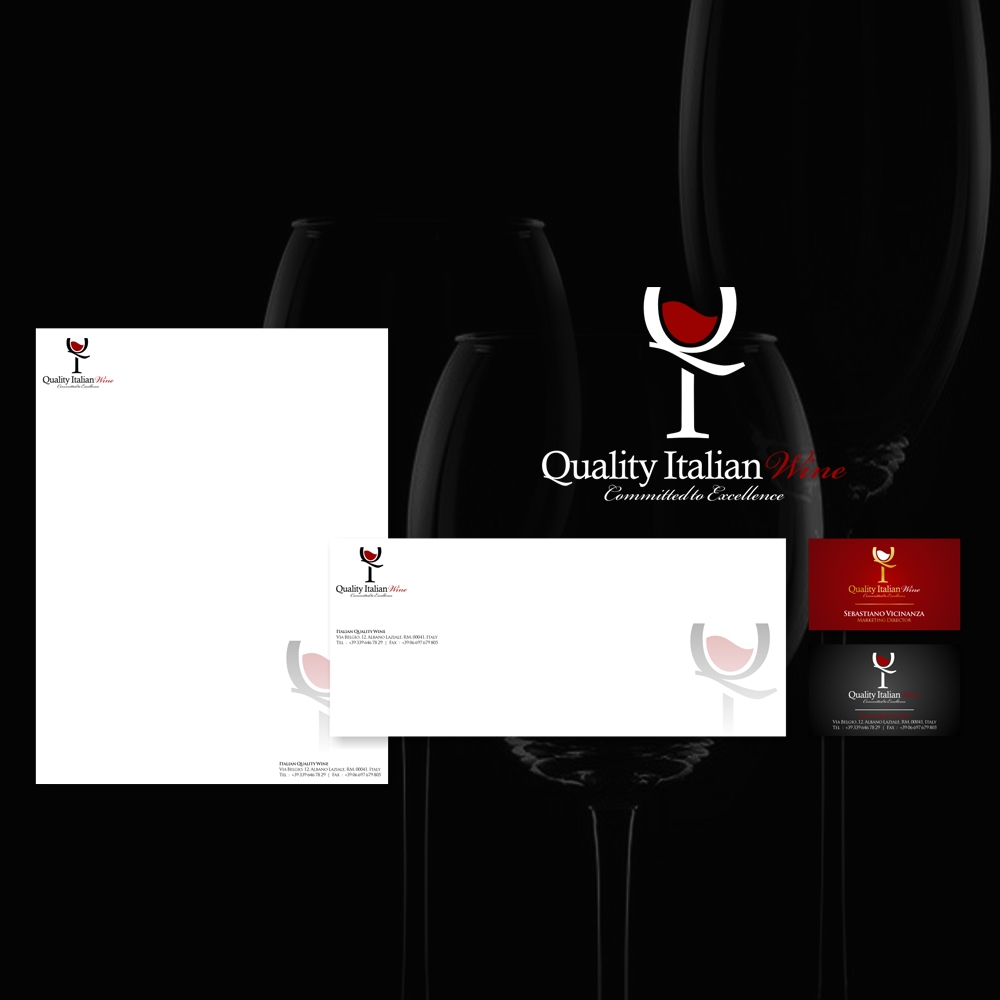 Italian wine import & export logo, Wine logo.